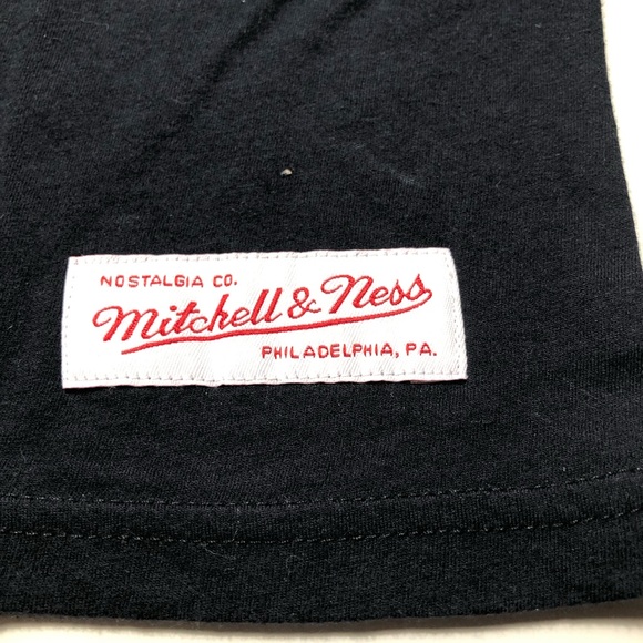 Mitchell & Ness Men's Black T-Shirt with Green Foil Logo - Picture 5 of 5